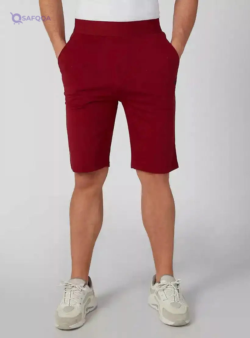 Plain Shorts with Pocket Detail and Elasticised Waistband - Safqqa Egypt