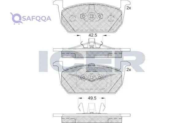 ICER Brake pad set,High-quality materials for reliable braking performance.Damge Box. - Safqqa