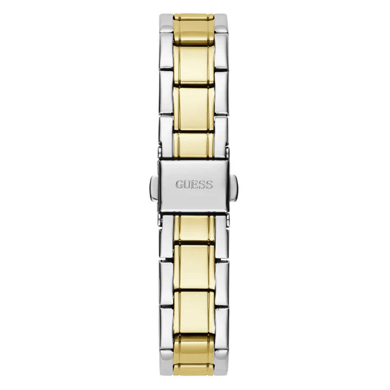 Guess Ladies Two-Tone Silver/Gold Stainless Steel Analog Watch with White Dial