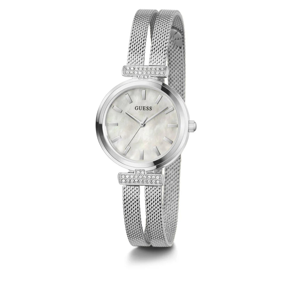 GUESS Women’s Array Watch – Mother of Pearl Dial & Stainless Steel Strap