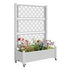 Stefanplast 80 L Outdoor Rectangular Planter Box with Trellis – White Wood-Effect