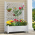 Stefanplast 80 L Outdoor Rectangular Planter Box with Trellis – White Wood-Effect