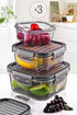 Plastic Rectangular Transparent Gray Lock Fit Food Keeper – Airtight Storage with Turkish Quality