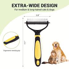 JW GripSoft Grooming Double Row Undercoat Rake
