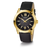 ساعة يد رجالية من جيس بحركة تناظرية وسوار جلد أسود