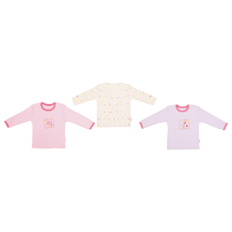 Pack of 3  Long‑Sleeve Undershirts for Baby Girl