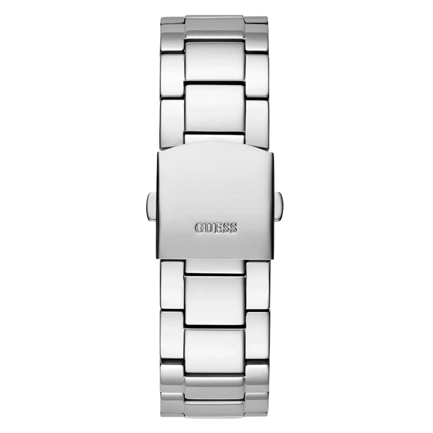 Guess Men's Round Silver-Tone Stainless Steel Bracelet Watch