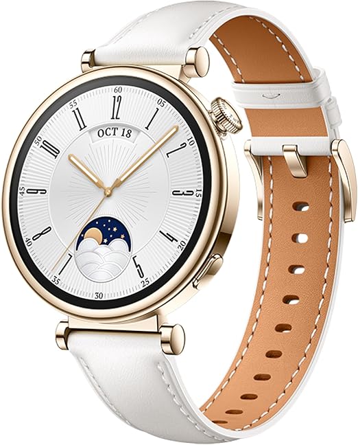 HUAWEI WATCH GT 4 41mm (ARA-B19) Smartwatch – White, White Leather Strap – Safqqa Egypt