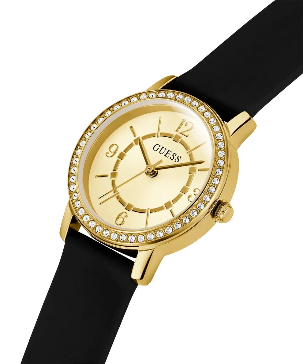 ساعة جيس نسائية باللون الأسود والذهبي بحركة كوارتز