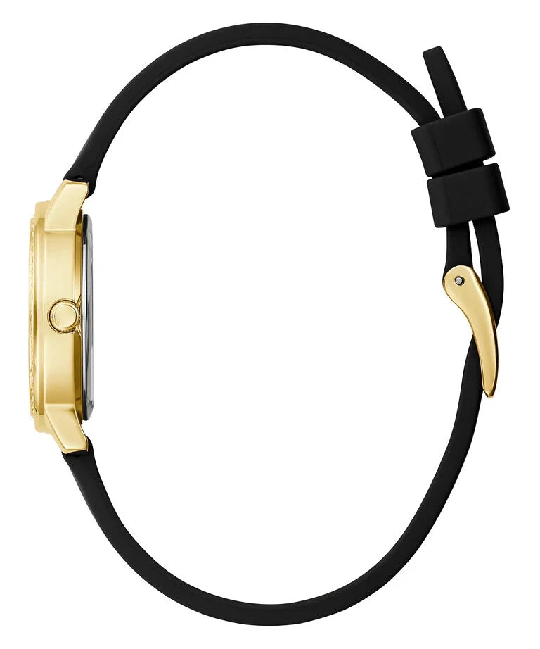 Guess Ladies Black and Gold Tone Quartz Watch