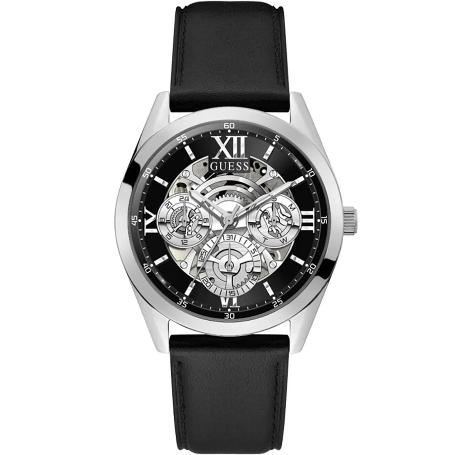 Guess Men’s Black & Silver Tone Multi-Function Watch