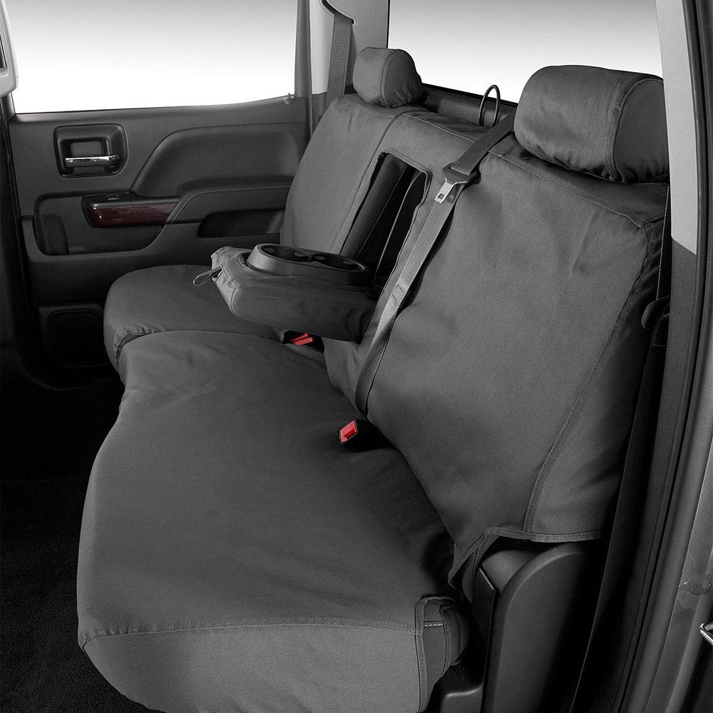 Covercraft Polycotton SeatSaver Custom Seat Covers | Fits 2014-2016 Chevrolet Silverado/GMC Sierra 1500, 2015-2016 Silverado/Sierra 2500/3500 | 1st Row Bench Seat, Charcoal