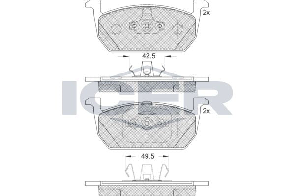  بوكس مقطوع مجموعة وسادات فرامل ICER توفر قوة توقف موثوقة وأداء عالي لسيارتك. مصممة بخامات عالية الجودة،