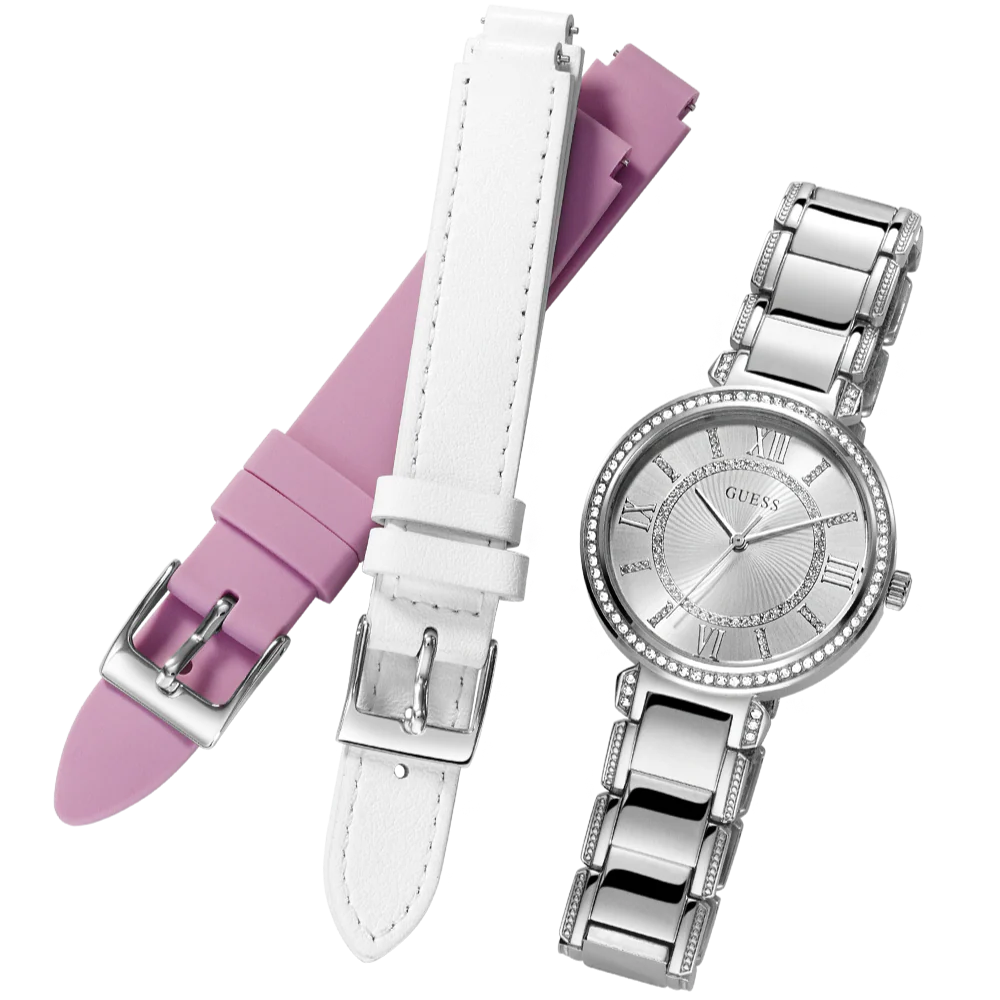 GUESS Montage Women’s Quartz Watch – Silver Dial & Stainless Steel Strap