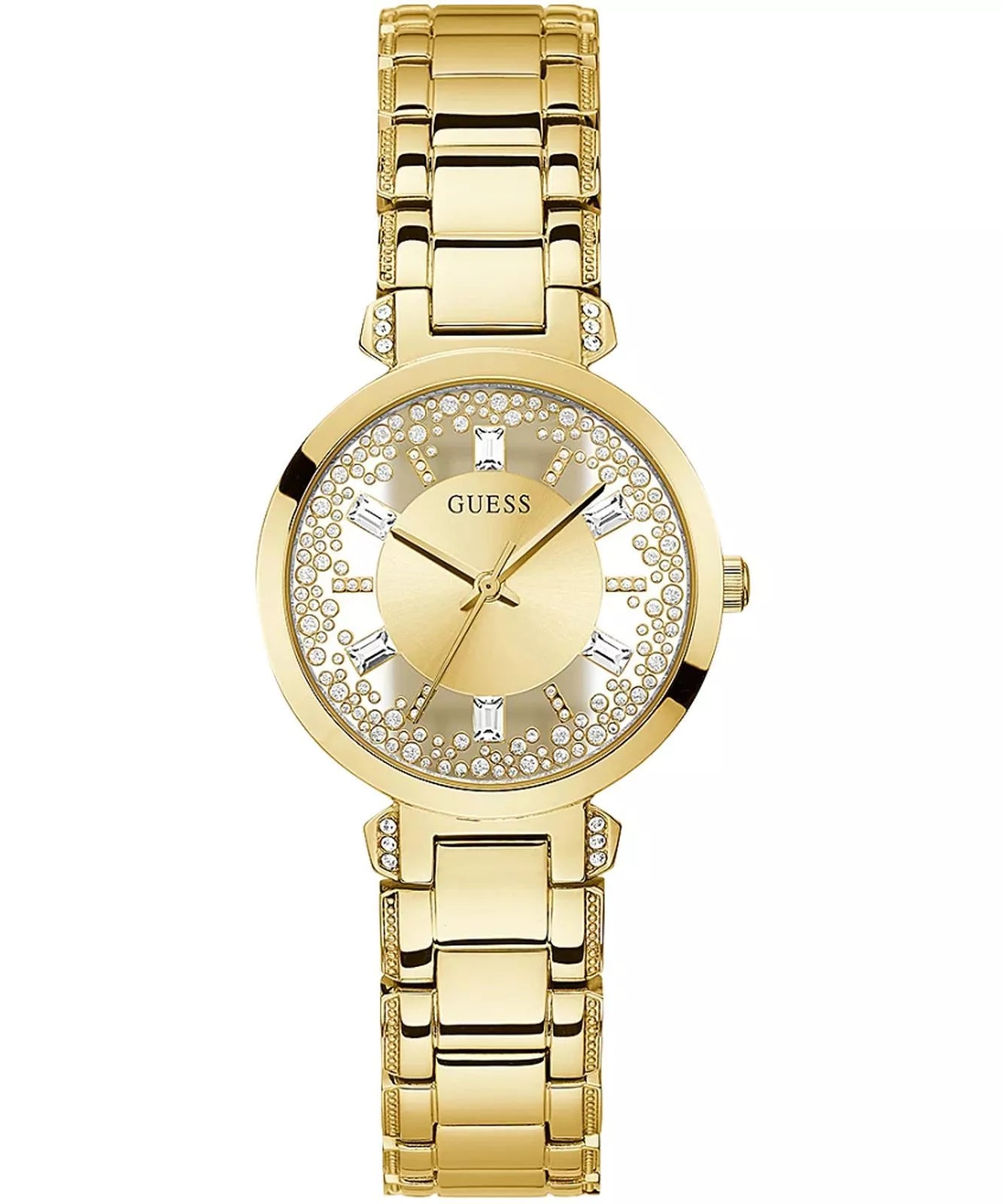 ساعة جيس للنساء فضية لامعة وسوار ستانلس ستيل