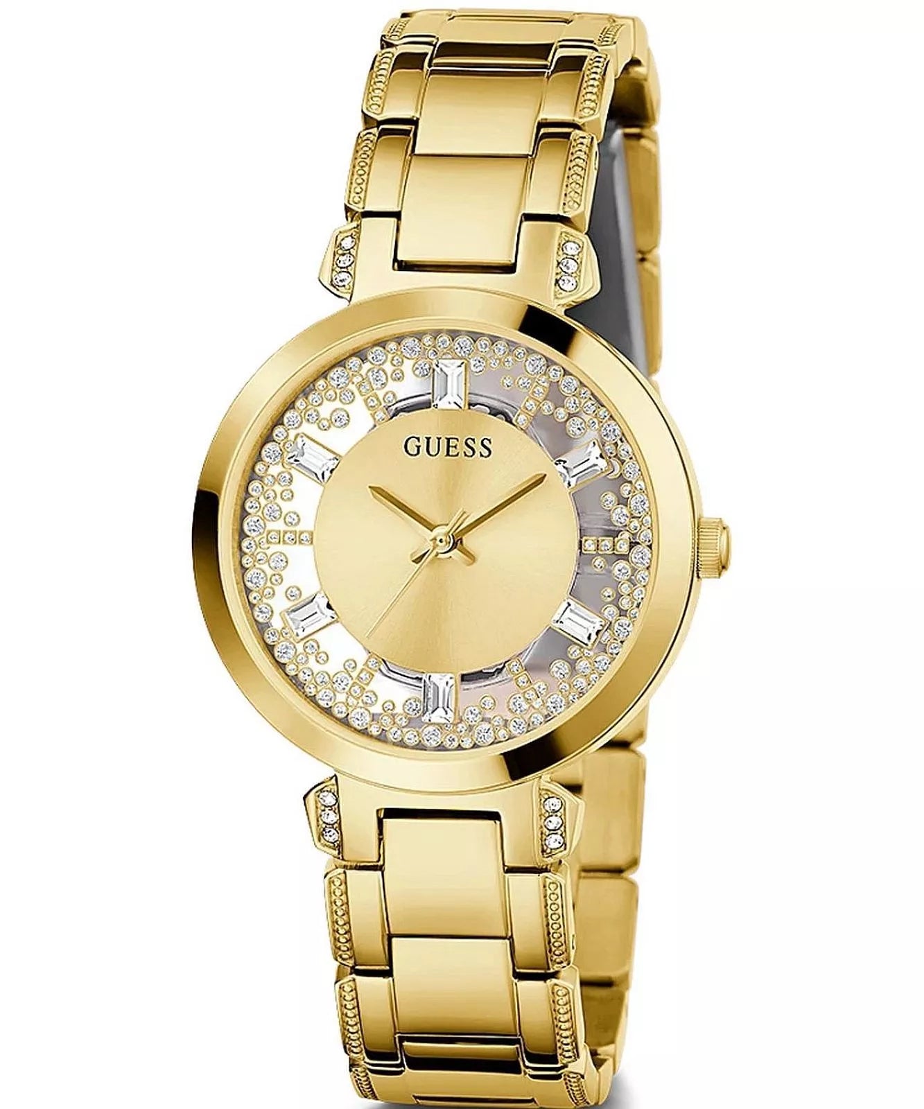 ساعة جيس للنساء فضية لامعة وسوار ستانلس ستيل