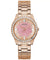 Guess Glitter Diamonds Pink Dial Rose Gold Steel Strap Women’s Watch