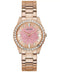 Guess Glitter Diamonds Pink Dial Rose Gold Steel Strap Women’s Watch