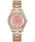 Guess Glitter Diamonds Pink Dial Rose Gold Steel Strap Women’s Watch