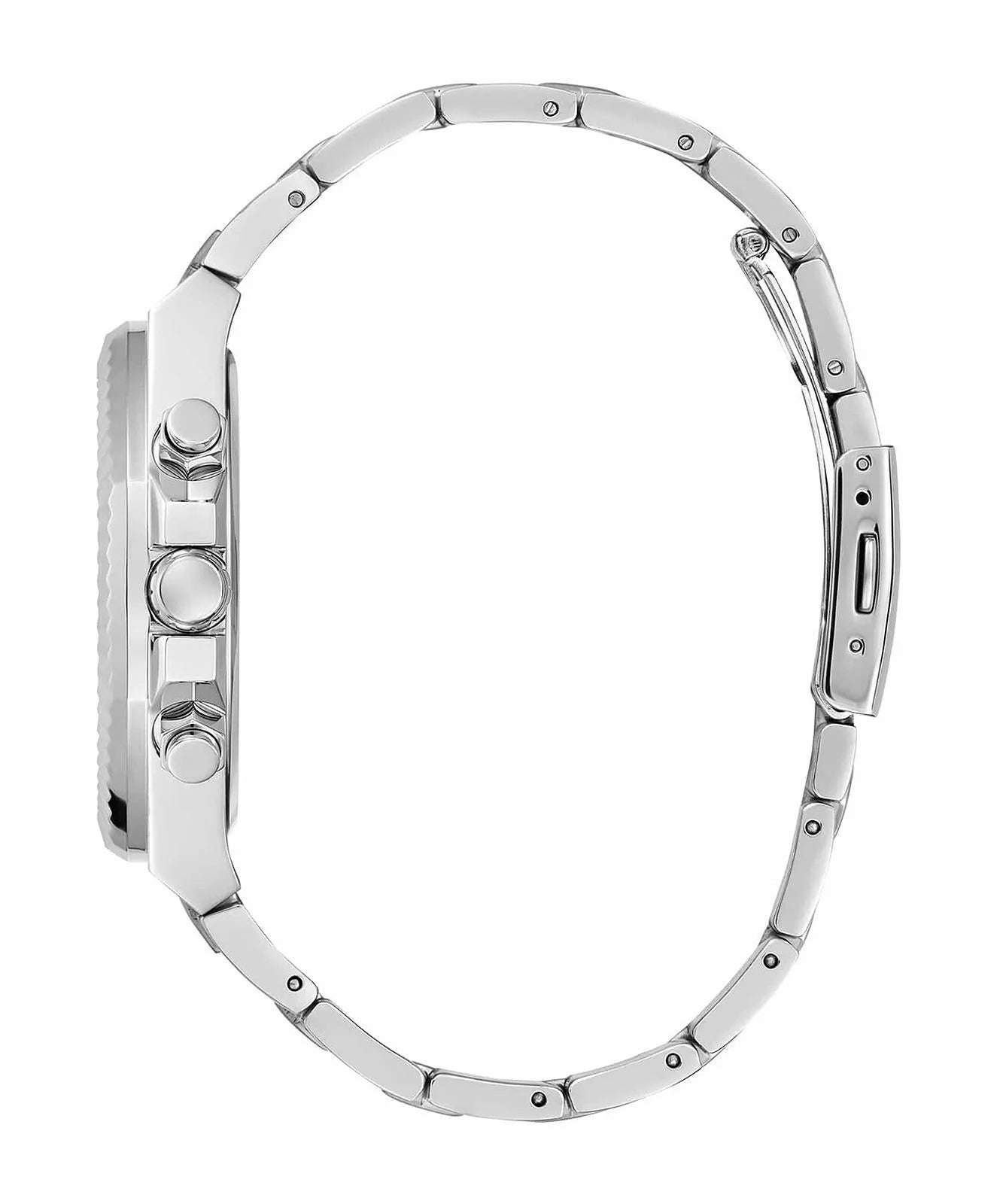 ساعة رجالية من جيس متعددة الوظائف مع قرص أسود وسوار من الستانلس ستيل