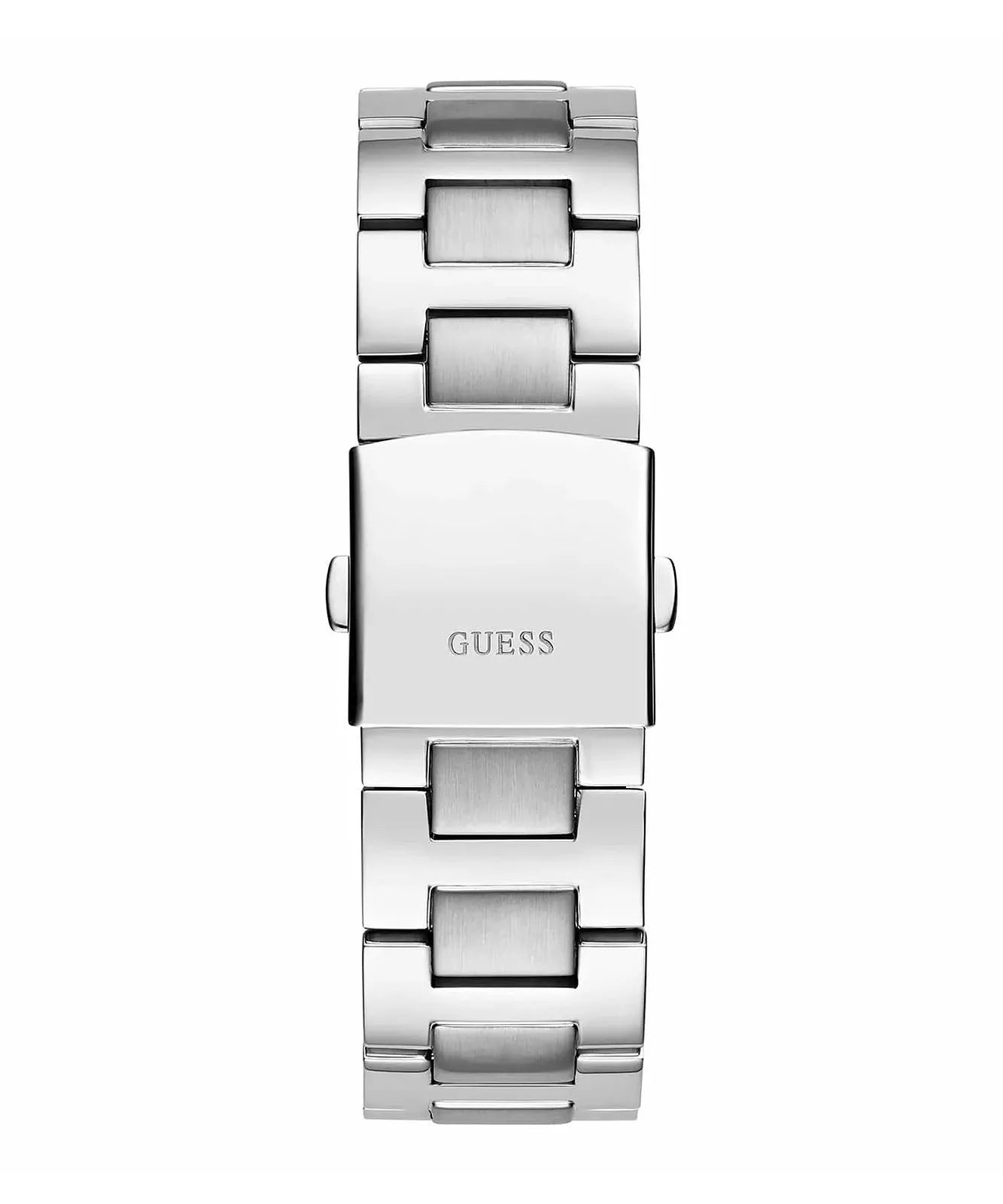 ساعة رجالية من جيس متعددة الوظائف مع قرص أسود وسوار من الستانلس ستيل